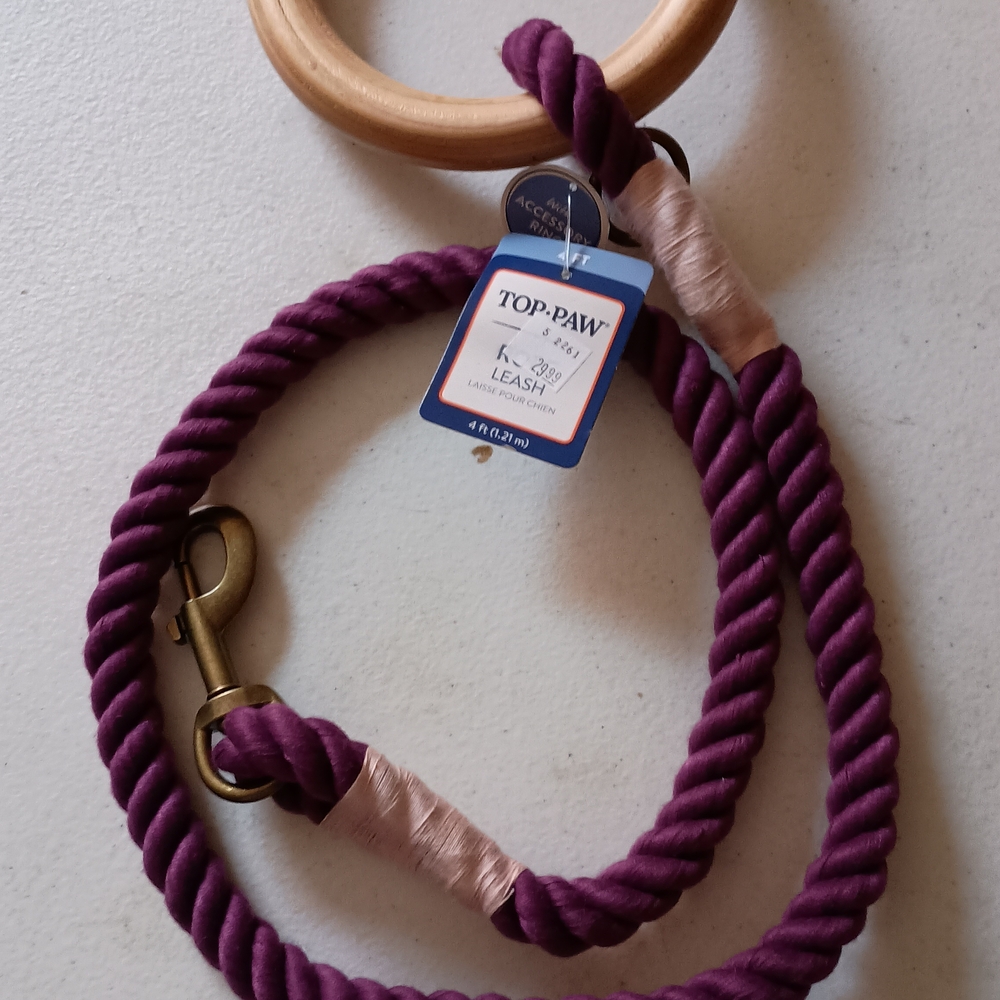Top Paw Plum Rope Dog Leash